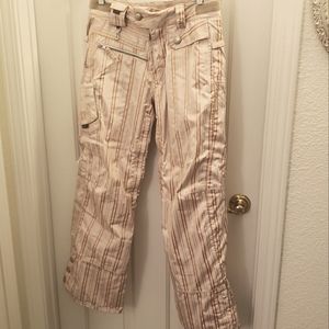 686 Snowboard Ski Pants Smarty XS Ivory Stripe by Michael Akira West